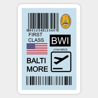 Baltimore United States travel ticket Magnet